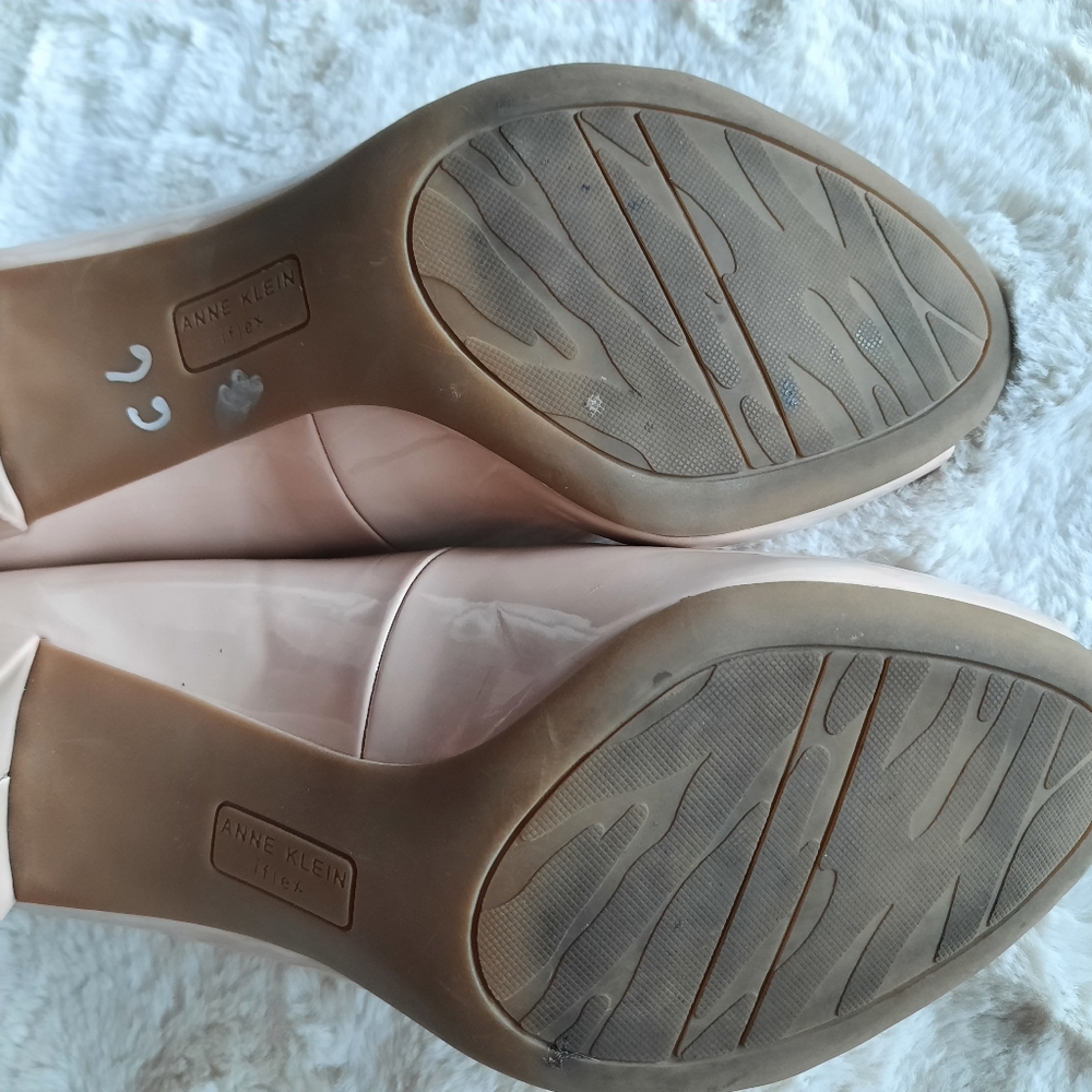 Anne Klein Meagan Peep Toe Pumps Nude Beige Womens Sz 10 - Picture 10 of 11